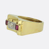 Retro Old Cut Diamond and Ruby Ring