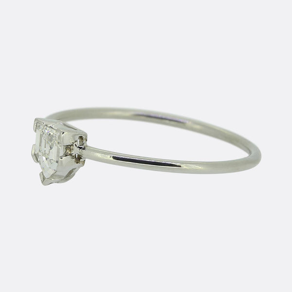 0.40 Carat Shield Cut Diamond Solitaire Ring