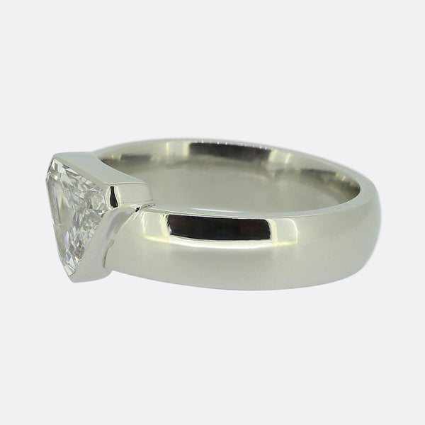 0.75 Carat Shield Cut Diamond Solitaire Ring
