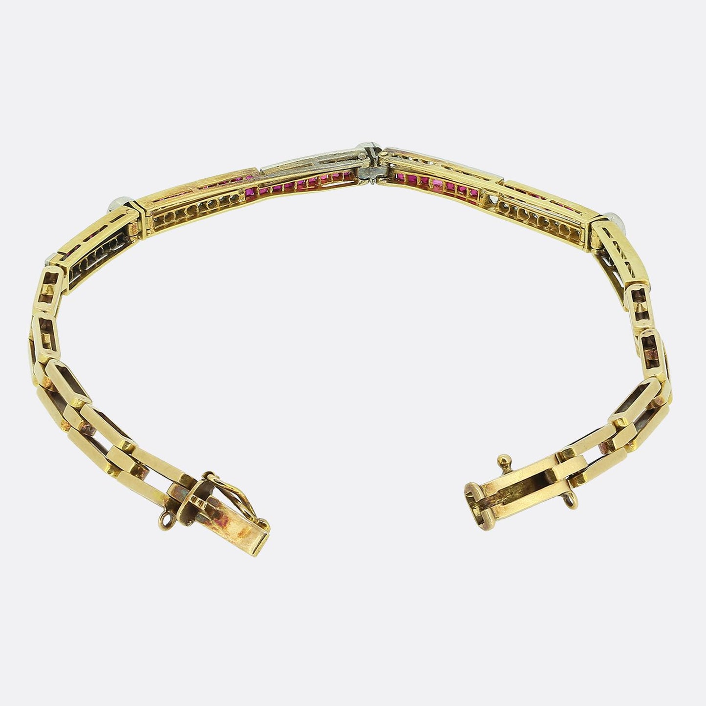 Art Deco Ruby and Diamond Bracelet