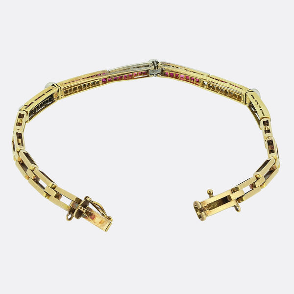 Art Deco Ruby and Diamond Bracelet