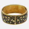 Victorian Pearl and Enamel Foliated Bangle