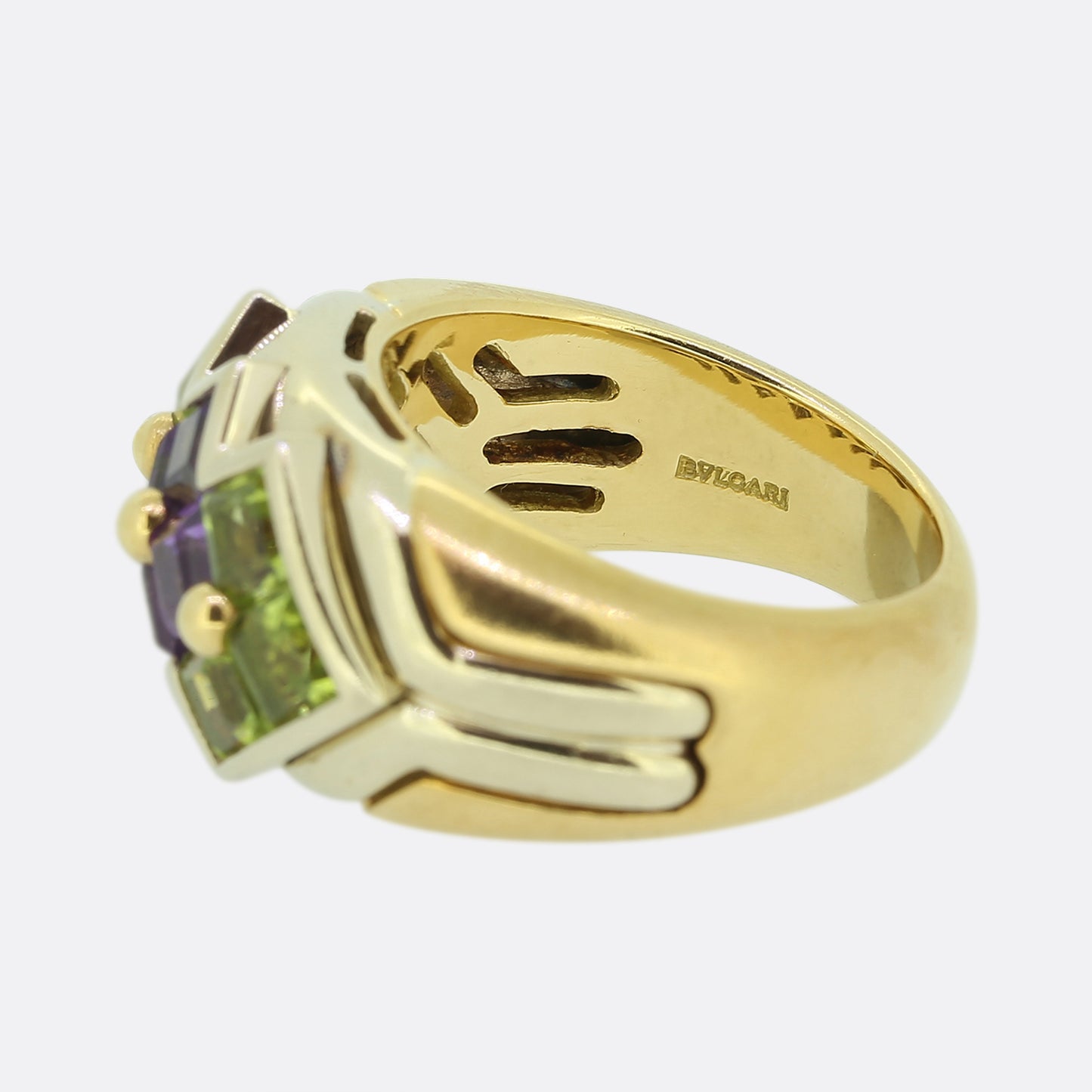 Bvlgari Amethyst and Peridot Ring