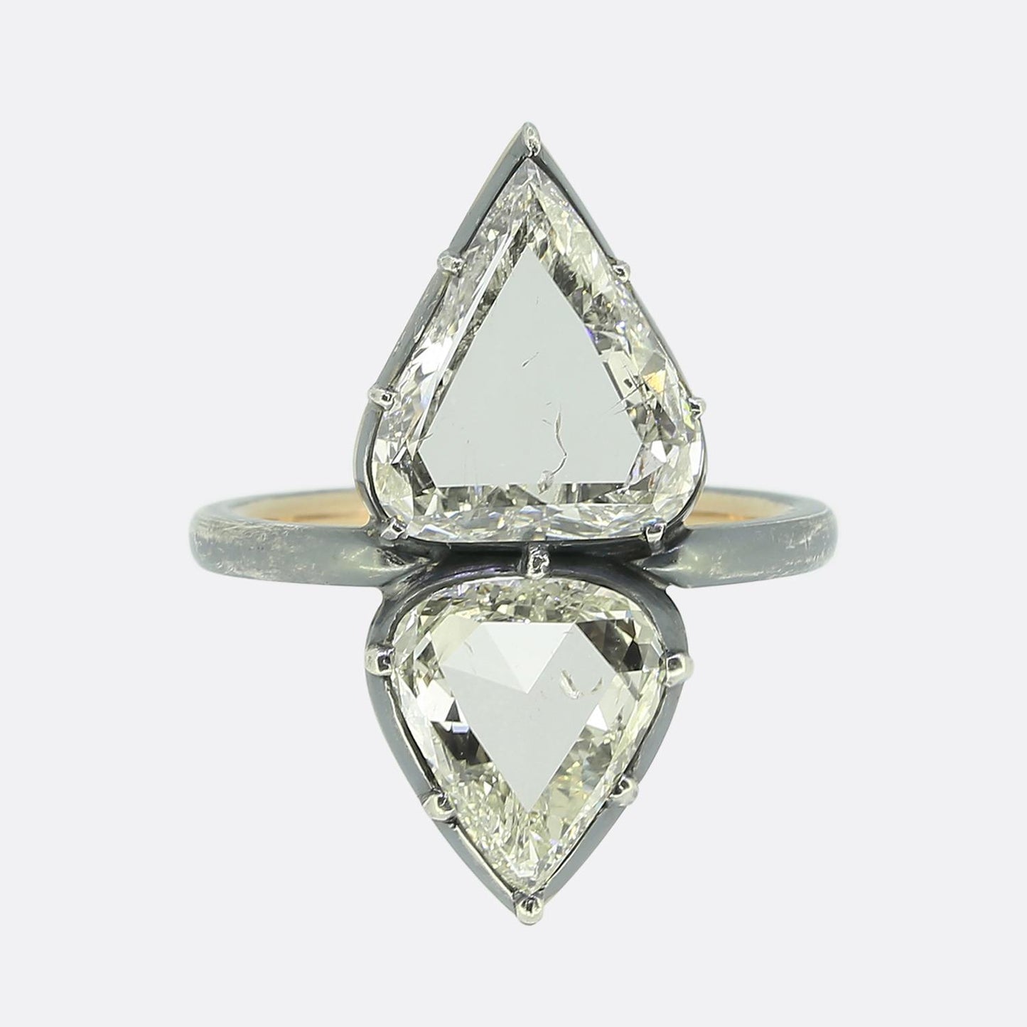 Antique Portrait Cut Diamond Two-Stone Ring