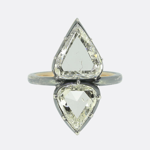 Antique Portrait Cut Diamond Two-Stone Ring