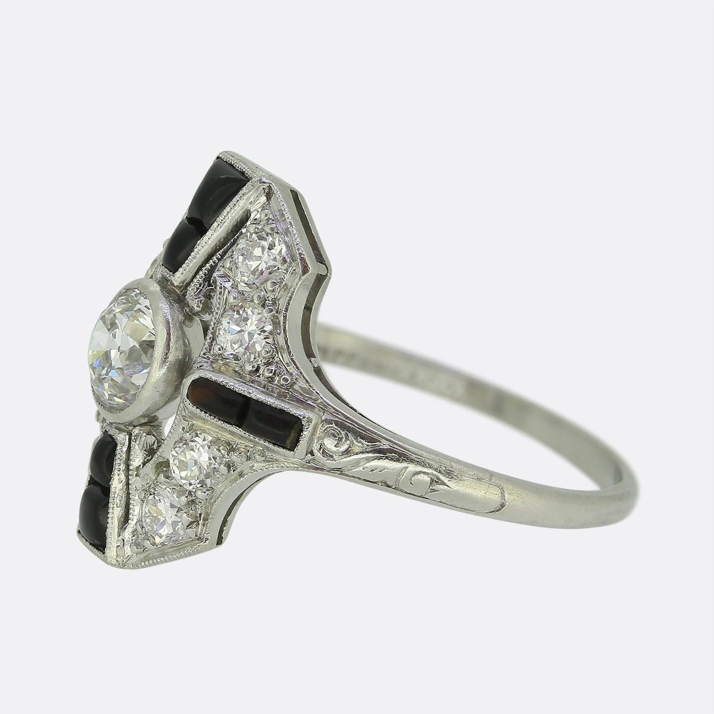 Tiffany & Co. Onyx and Diamond Ring
