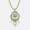 Victorian Opal and Diamond Drop Pendant Necklace