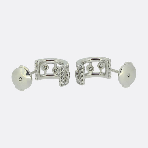 De Beers Diamond Dewdrop Hoop Earrings
