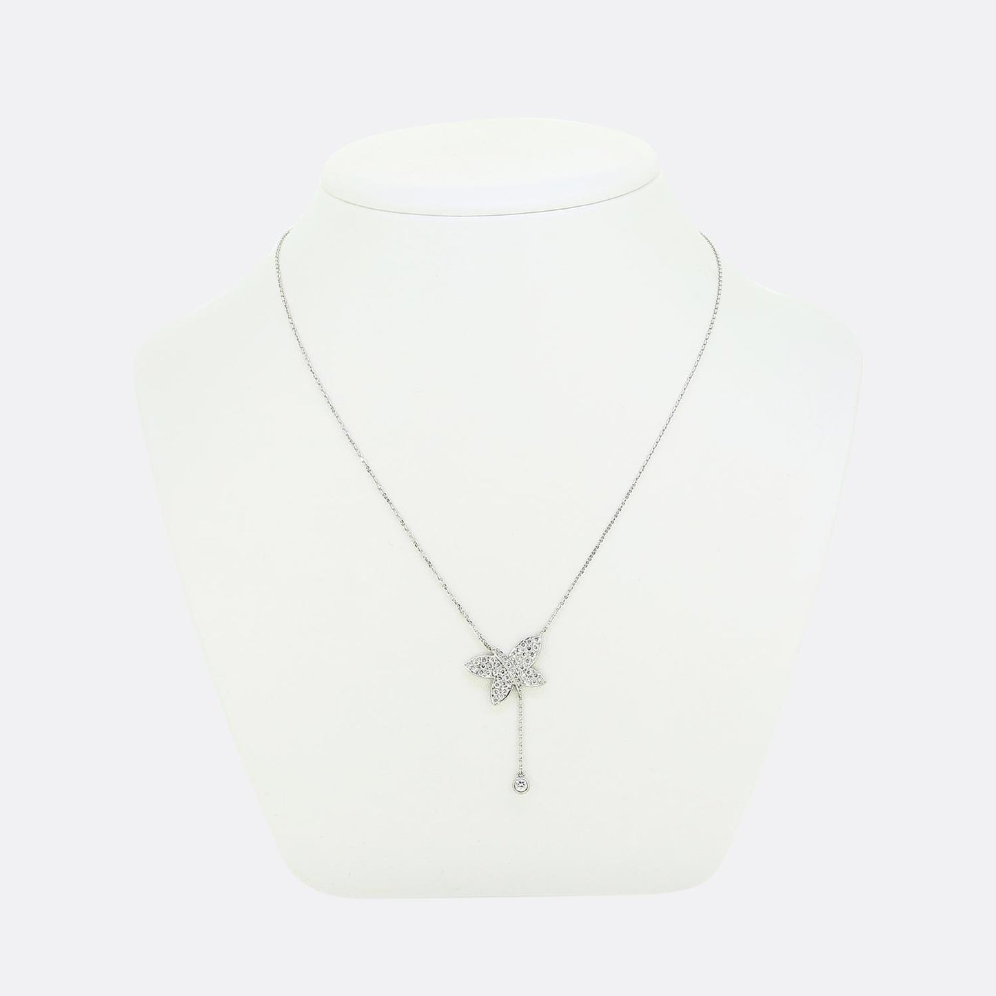 Boodles Pavé Diamond Butterfly Drop Necklace
