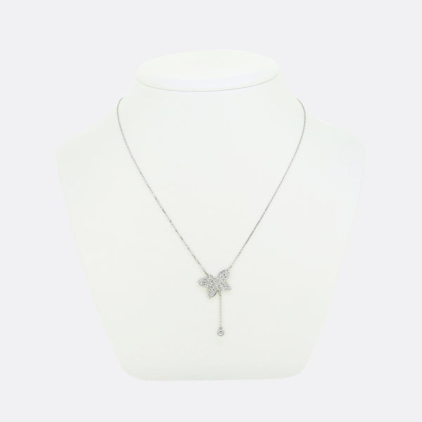 Boodles Pavé Diamond Butterfly Drop Necklace