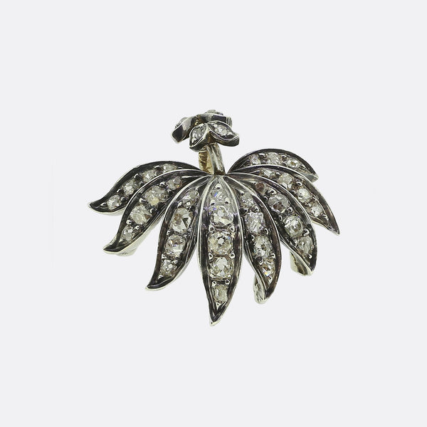 Victorian Old Cut Diamond Leaf Pendant