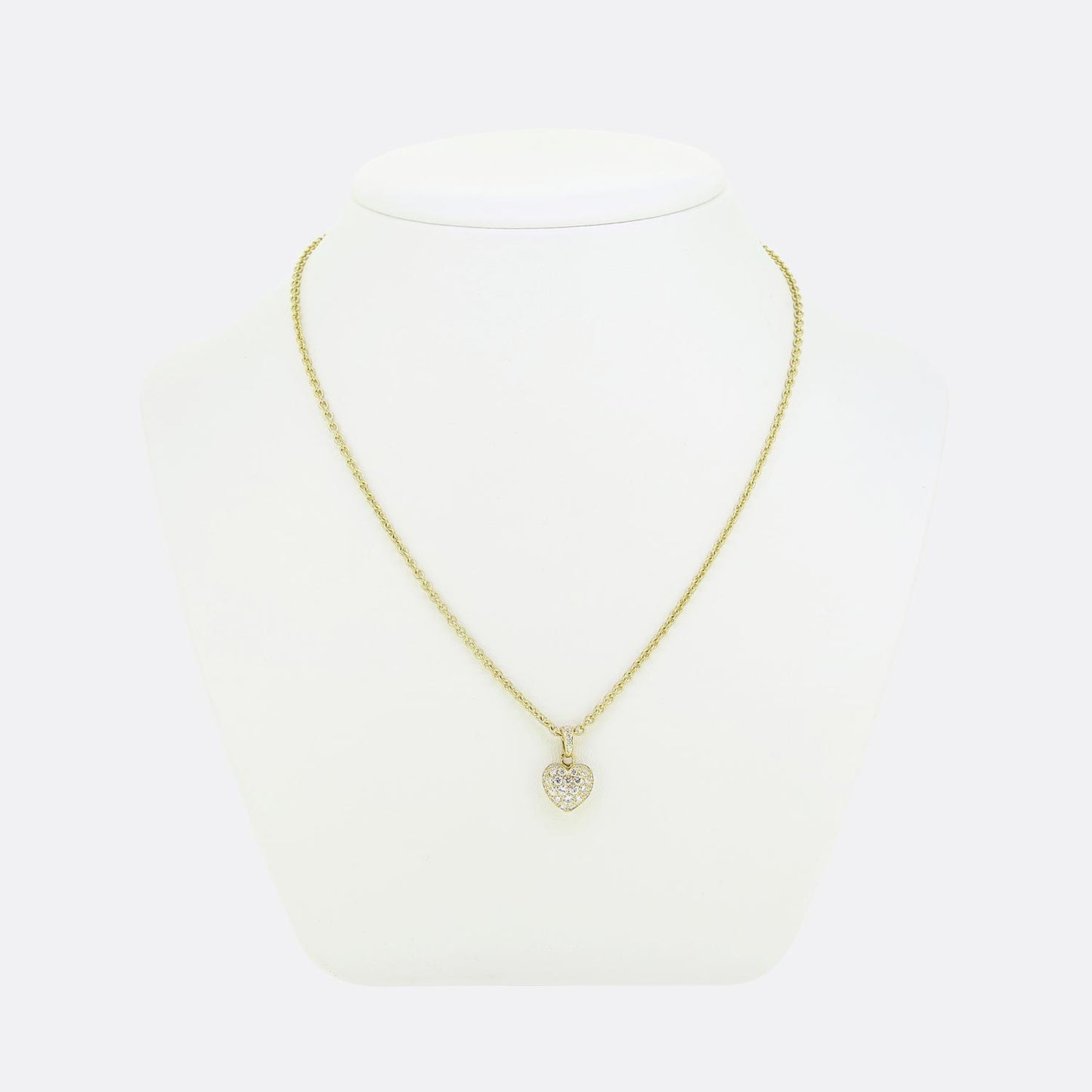 Cartier Pave Heart Pendant Necklace