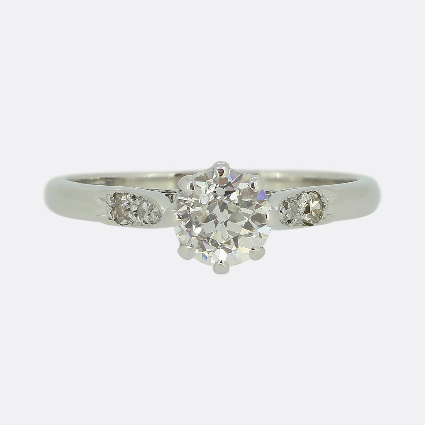 Art Deco 0.66 Carat Diamond Engagement Ring