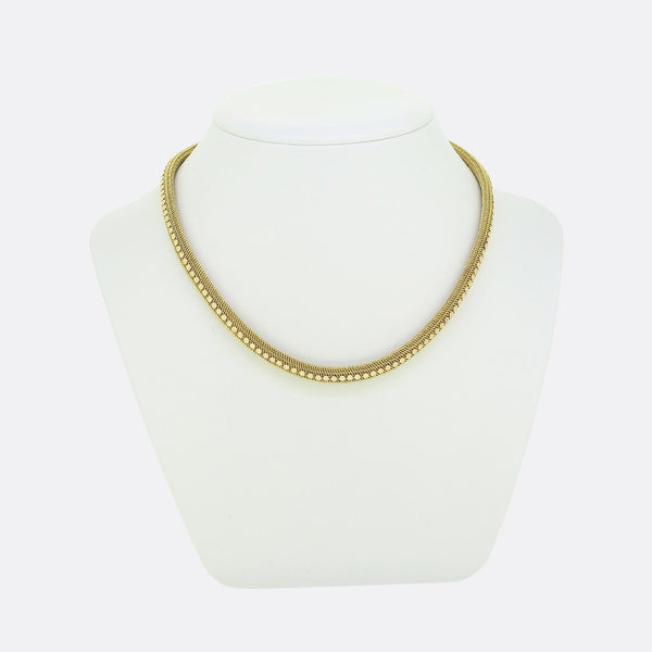 Victorian Etruscan Revival Gold Mesh Chain