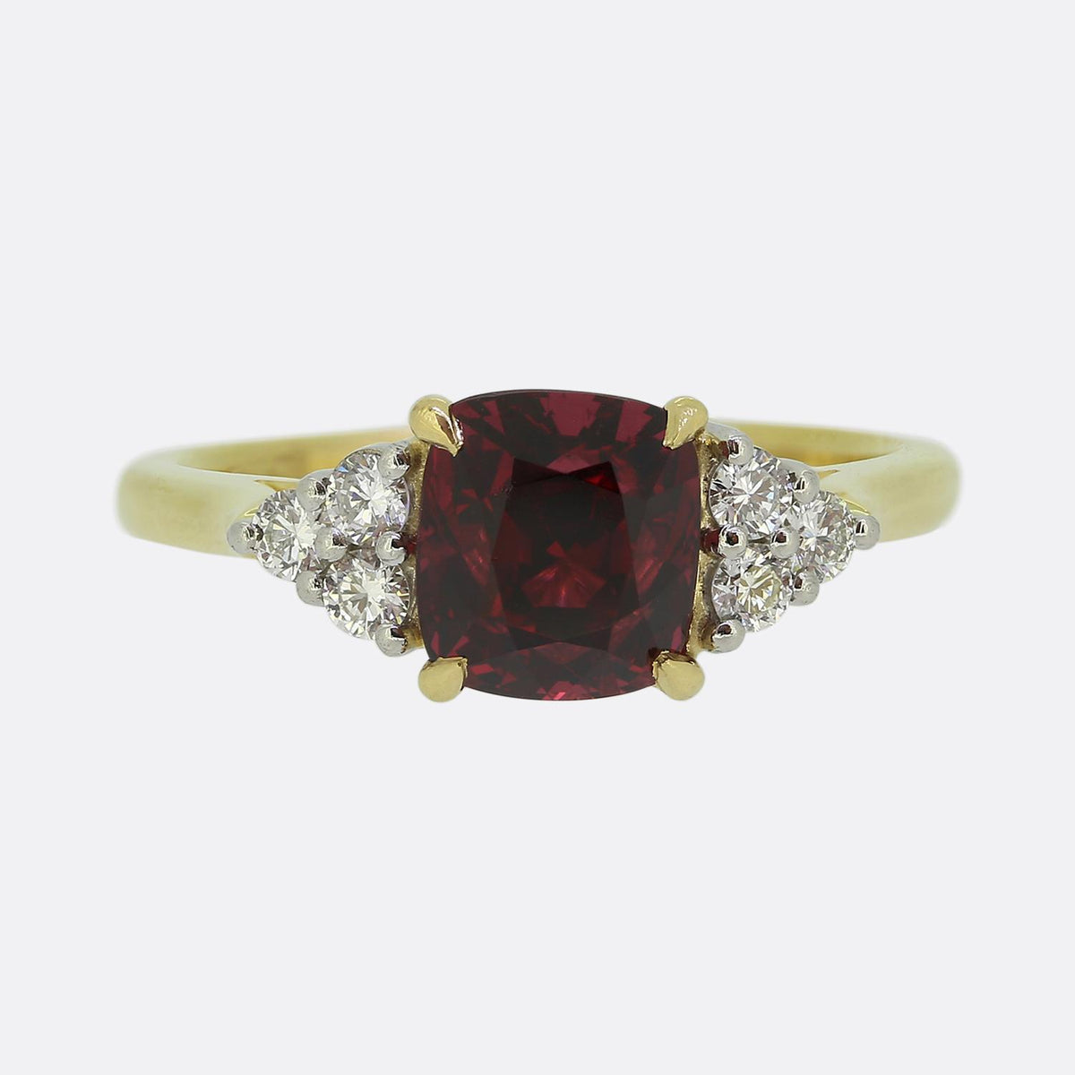 Vintage Spinel and Diamond Ring