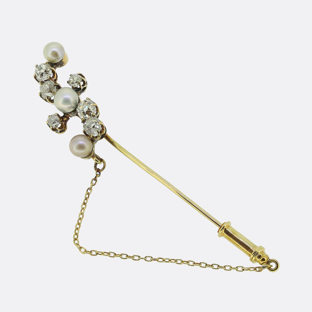 Antique Pearl and Diamond Stick Pin