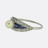 Art Deco Pearl Sapphire and Diamond Ring
