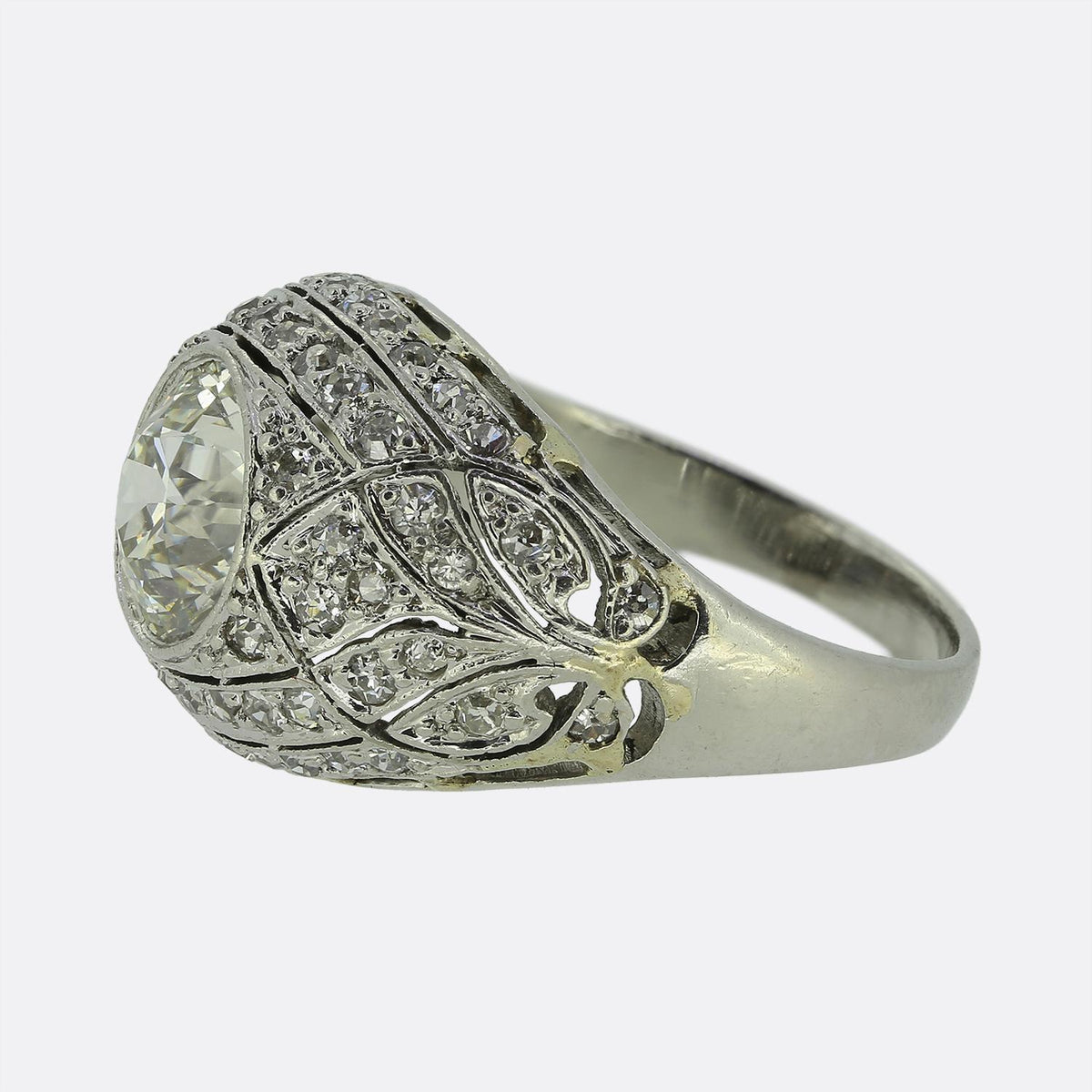 Art Deco 2.00 Carat Diamond Bombe Ring