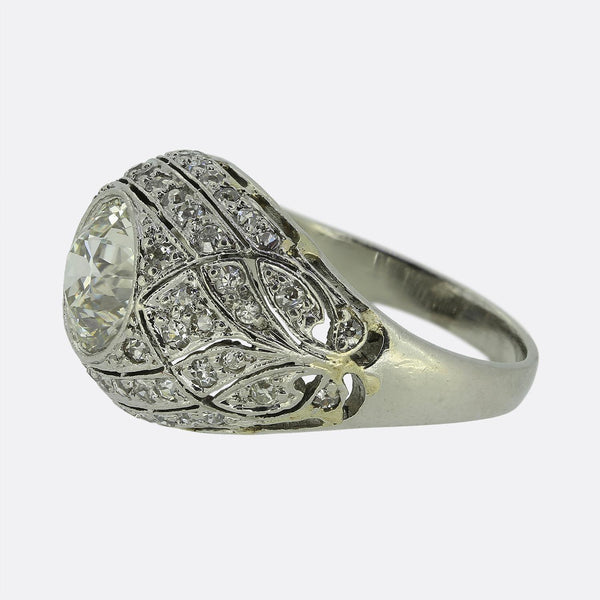 Art Deco 2.00 Carat Diamond Bombe Ring