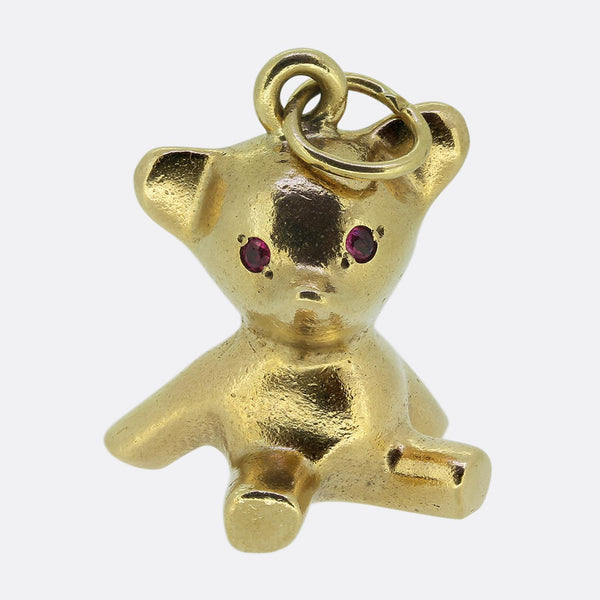Vintage Ruby Teddy Bear Pendant