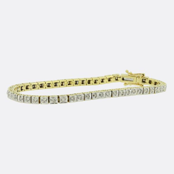 Vintage 1.30 Carat Diamond Line Bracelet