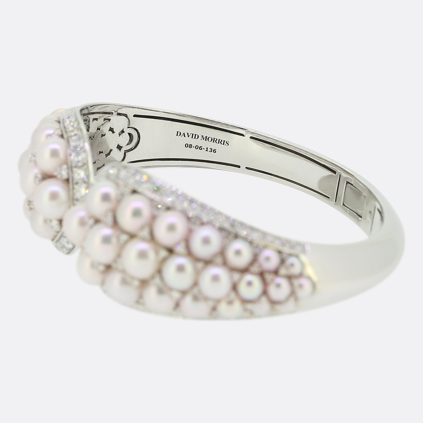 David Morris Rose Pearl and Diamond Bangle