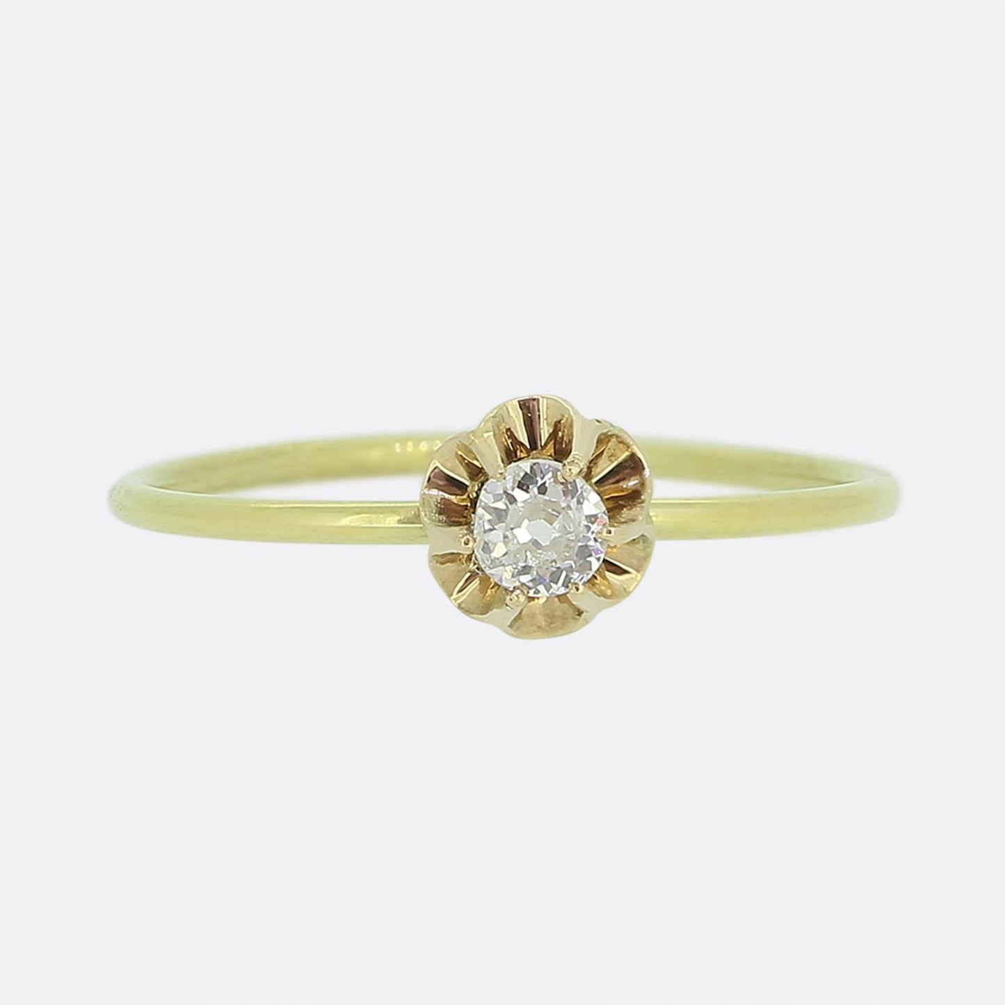 Vintage 0.12 Carat Diamond Stackable Flower Ring