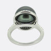 Black Pearl and Diamond Cluster Ring
