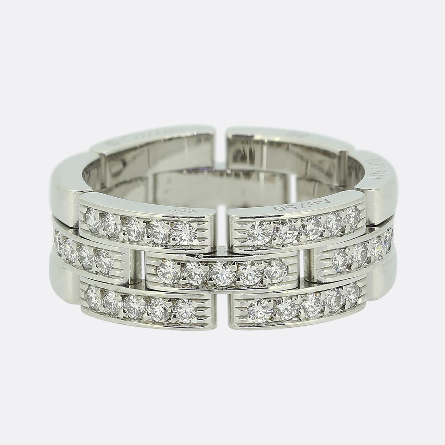 Cartier Diamond Tank Francaise Ring Size R (59)