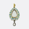 Victorian Enamel and Diamond Drop Locket Pendant