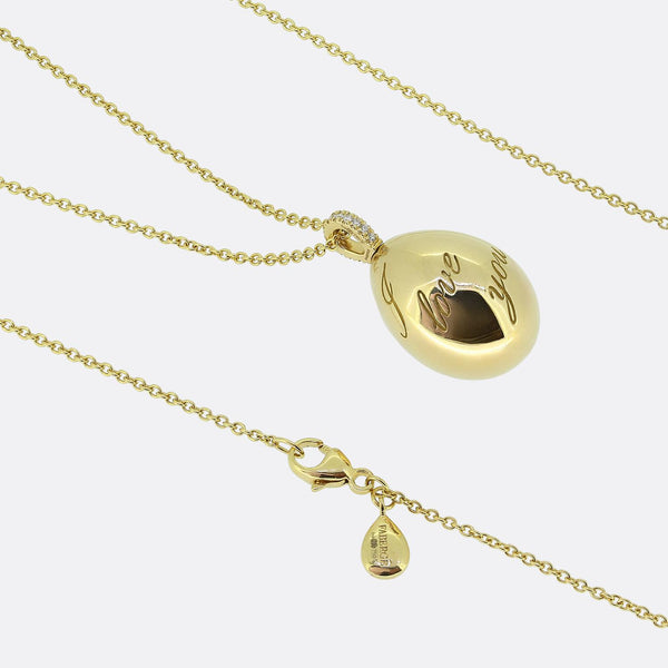 Fabergé Essence I Love You Egg Pendant Necklace