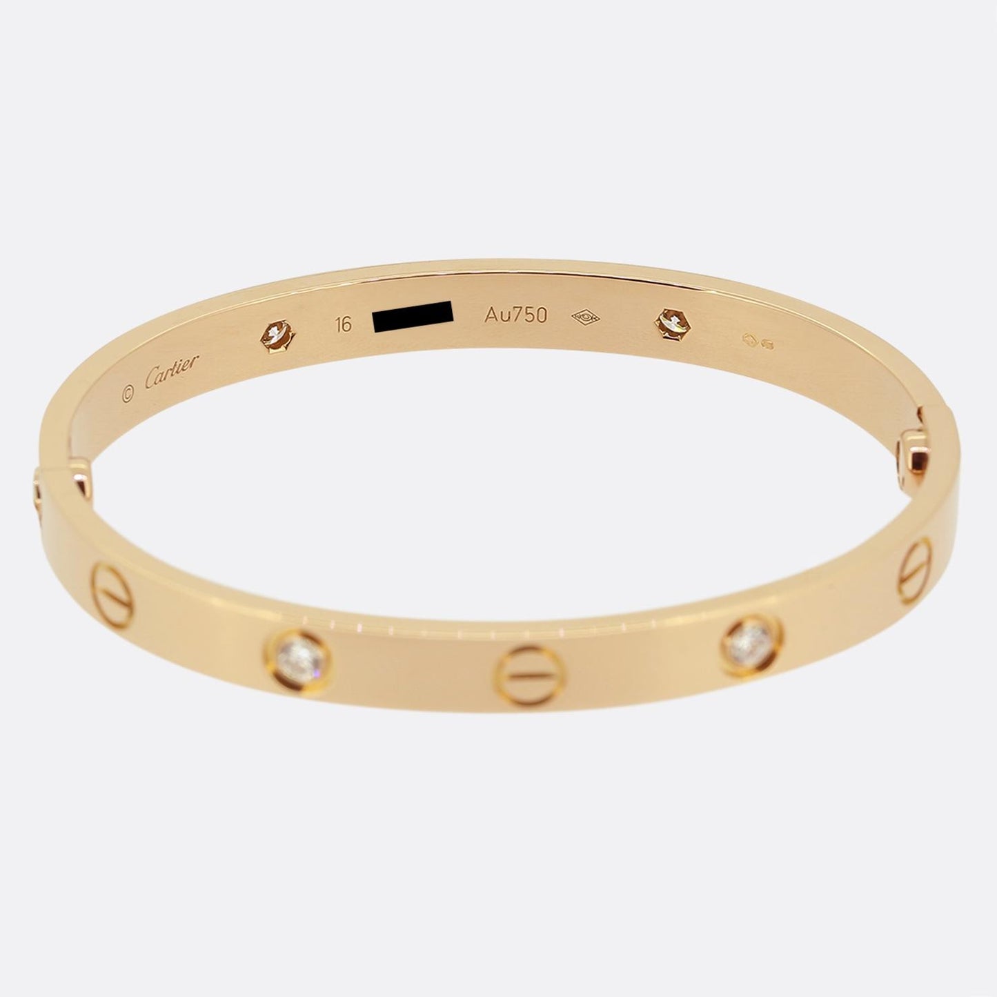 Cartier Four Diamond LOVE Bangle Size 16