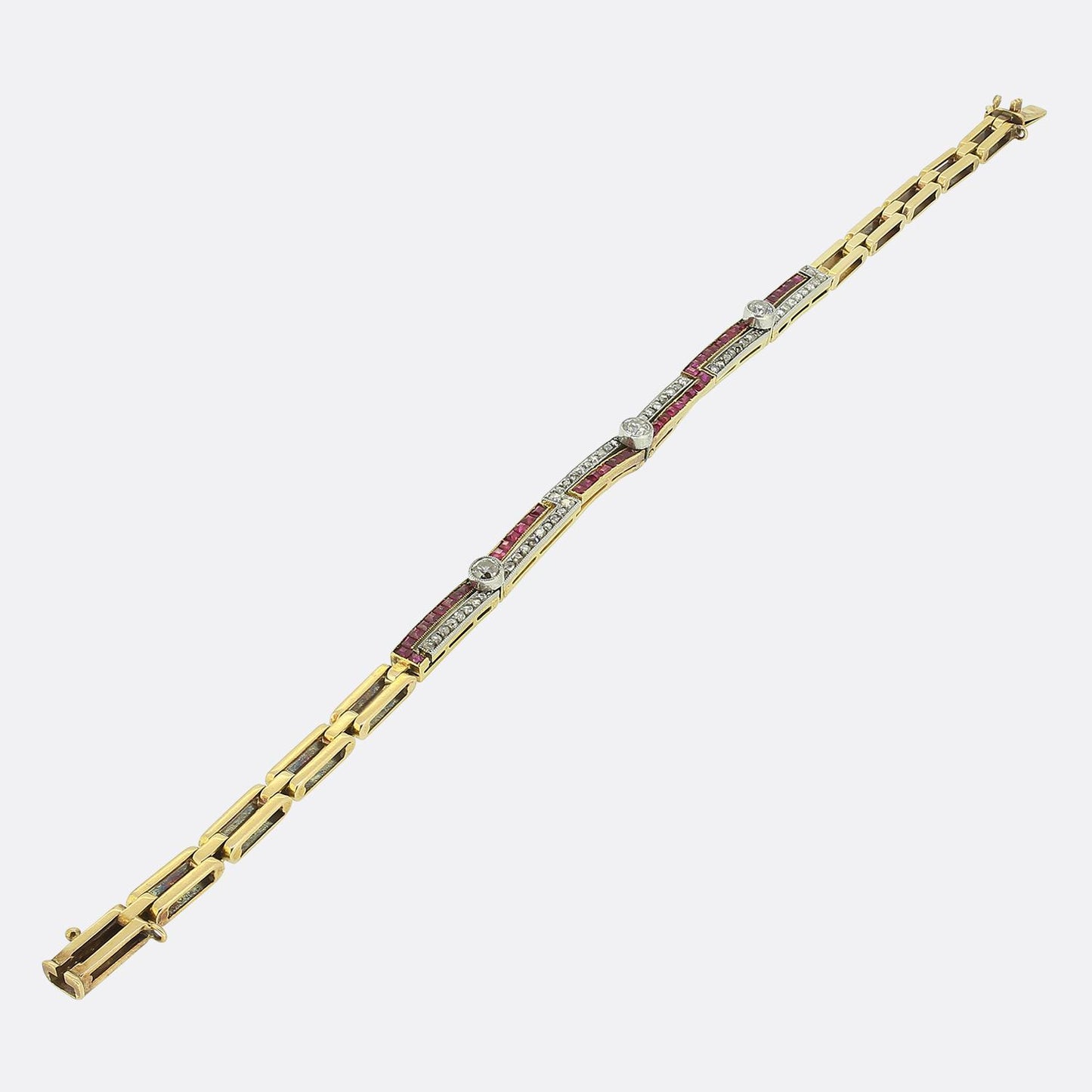 Art Deco Ruby and Diamond Bracelet