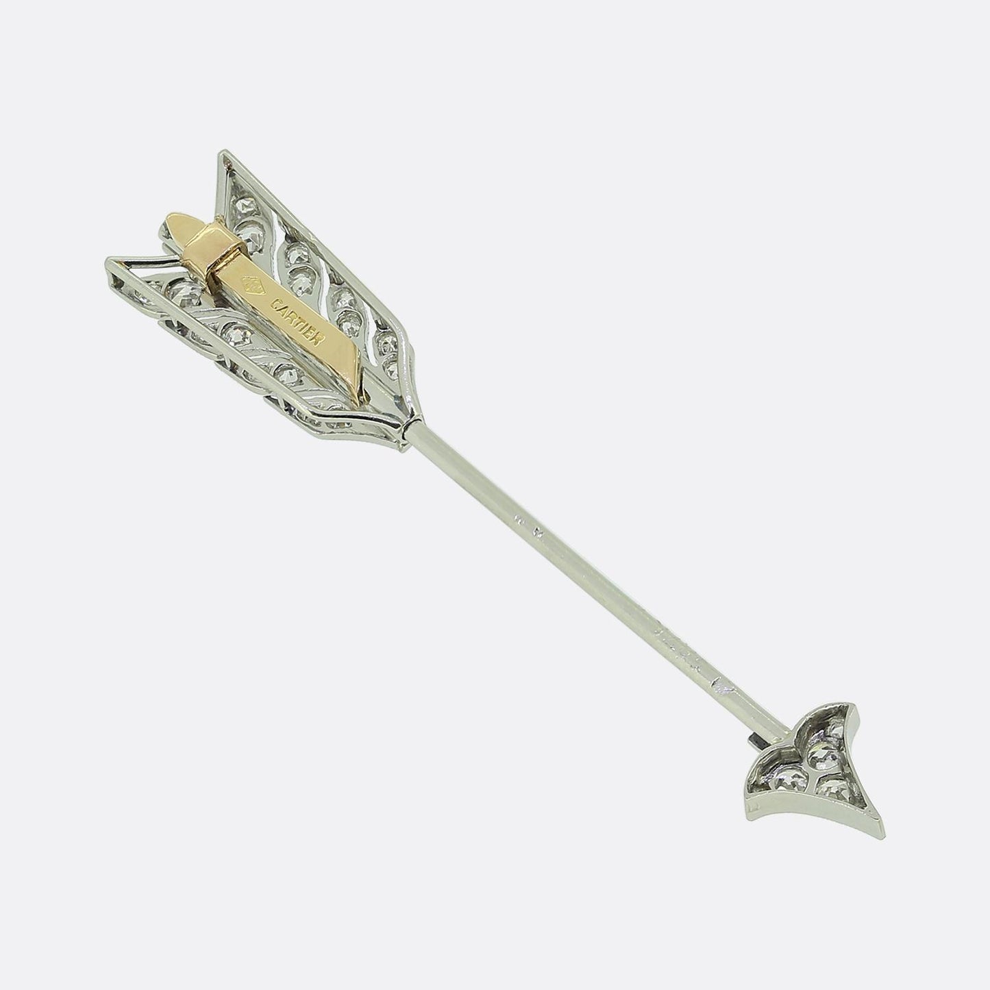 Cartier Art Deco Sapphire and Diamond Arrow Jabot Pin