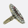 Antique Ruby and Diamond Navette Ring