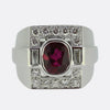 Vintage French Ruby and Diamond Tank Ring