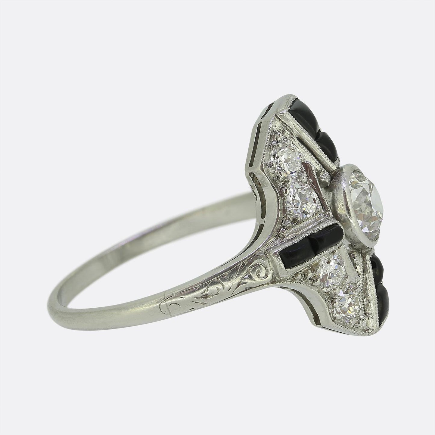 Tiffany & Co. Onyx and Diamond Ring