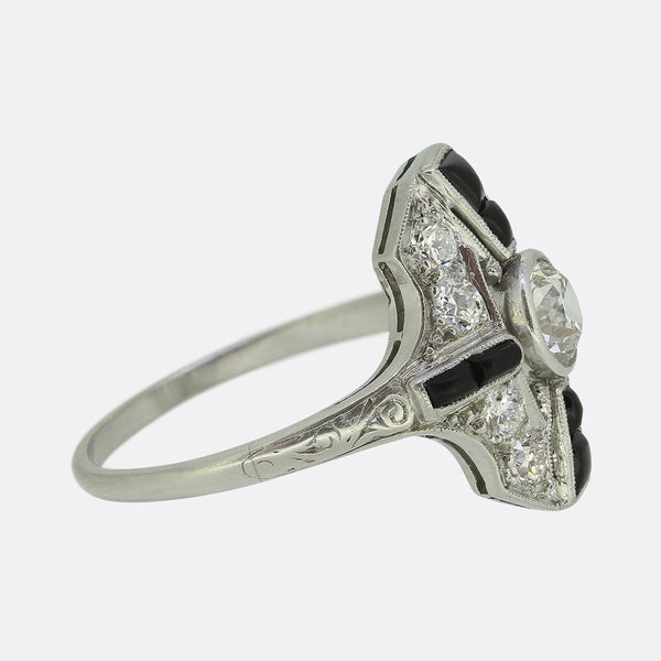 Tiffany & Co. Onyx and Diamond Ring