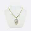 Victorian Opal and Diamond Drop Pendant Necklace