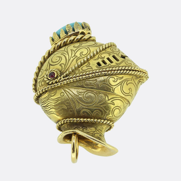 George L'Enfant for Tiffany & Co. Medieval Jousting Helmet Flip Watch Pendant