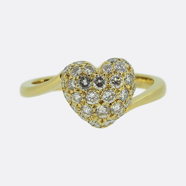 Cartier Pave Diamond Heart Ring
