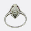 Kobrin Bros. Art Deco Ruby and Diamond Navette Ring