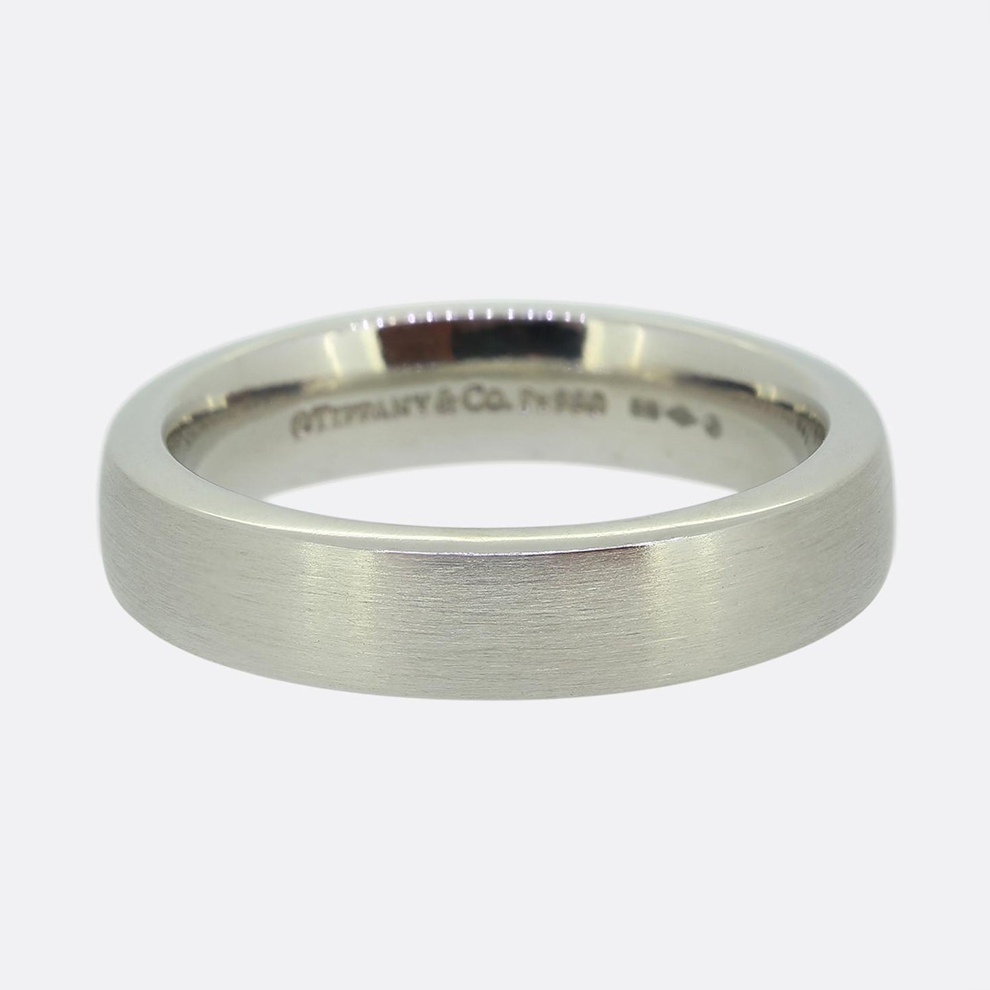 Tiffany & Co. 4.5m Brushed Wedding Band Ring Size O (55)