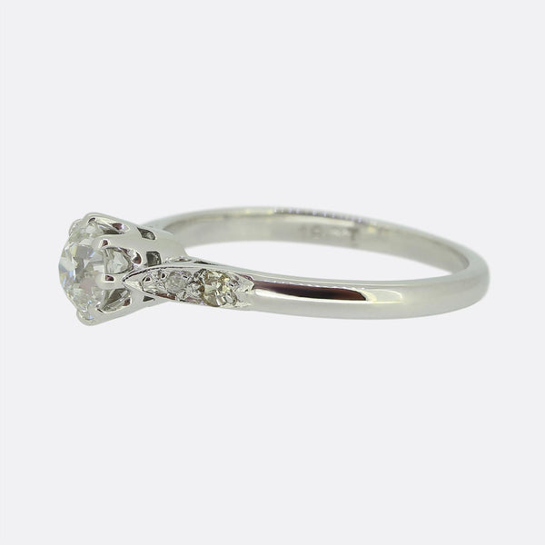 Art Deco 0.66 Carat Diamond Engagement Ring