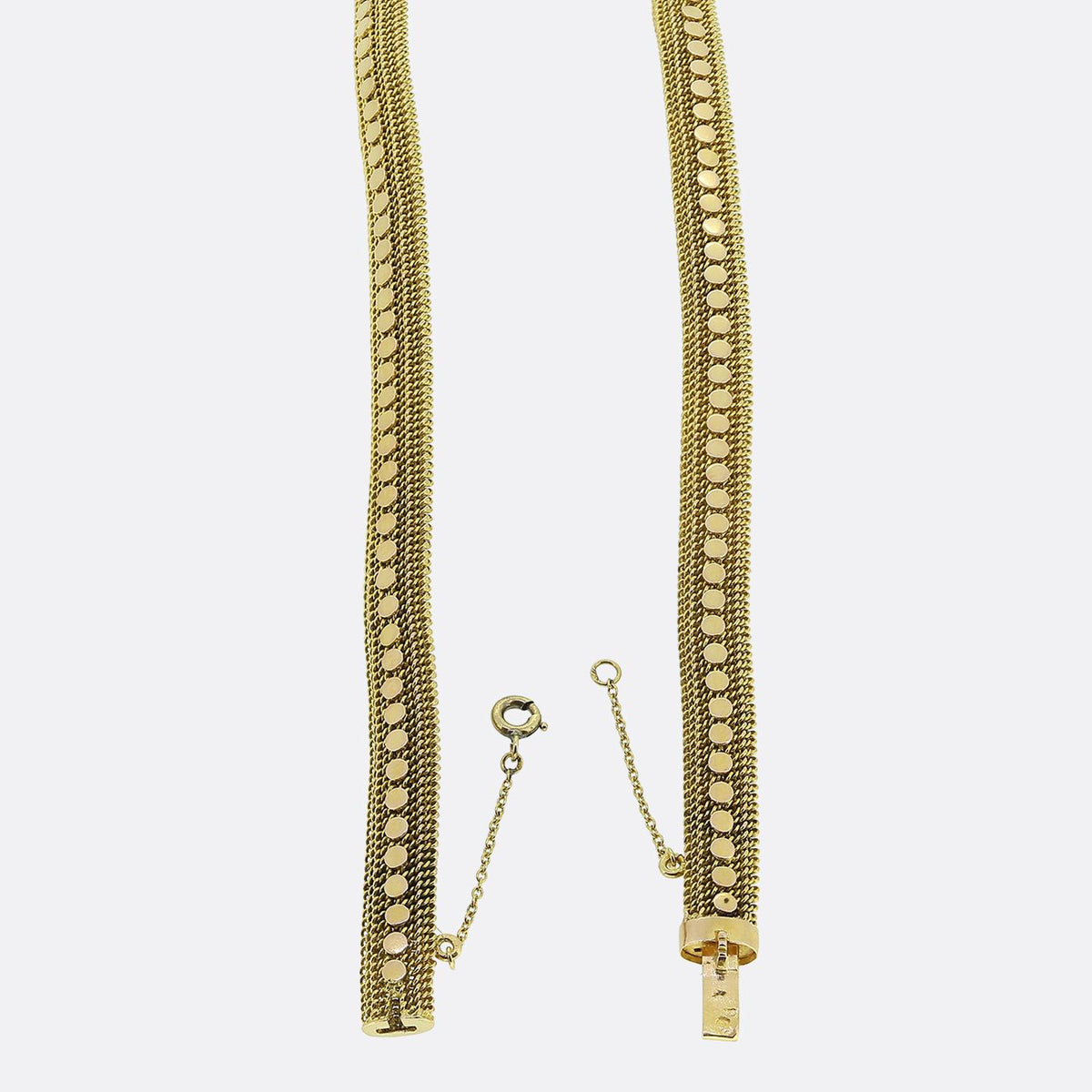 Victorian Etruscan Revival Gold Mesh Chain