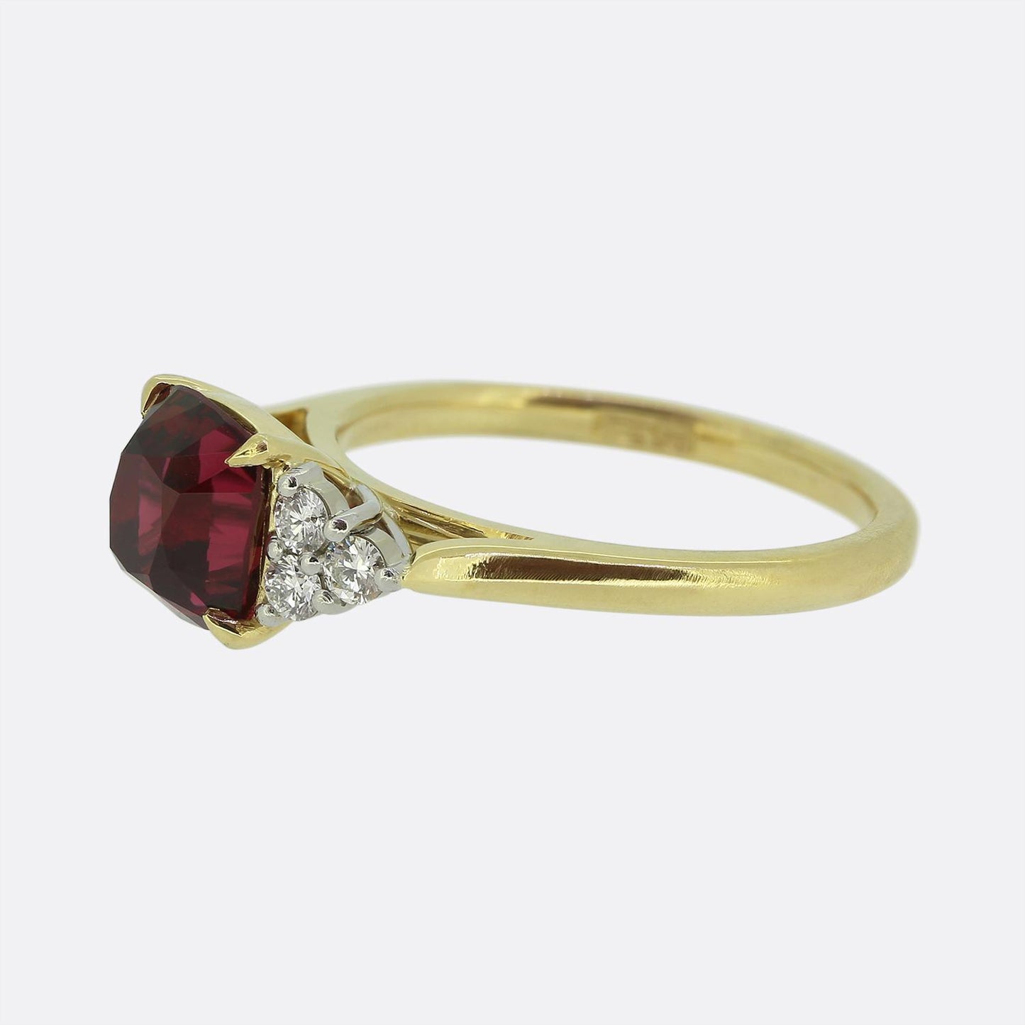 Vintage Spinel and Diamond Ring