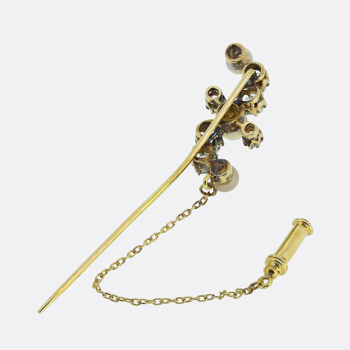 Antique Pearl and Diamond Stick Pin