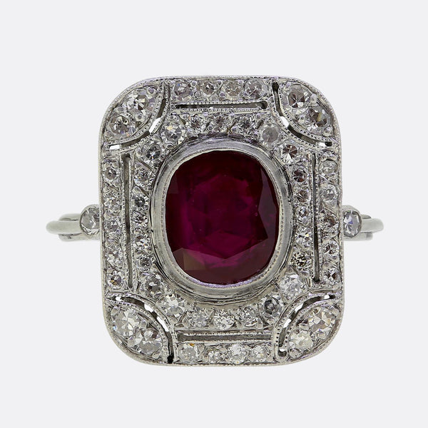 Art Deco Ruby and Diamond Ring