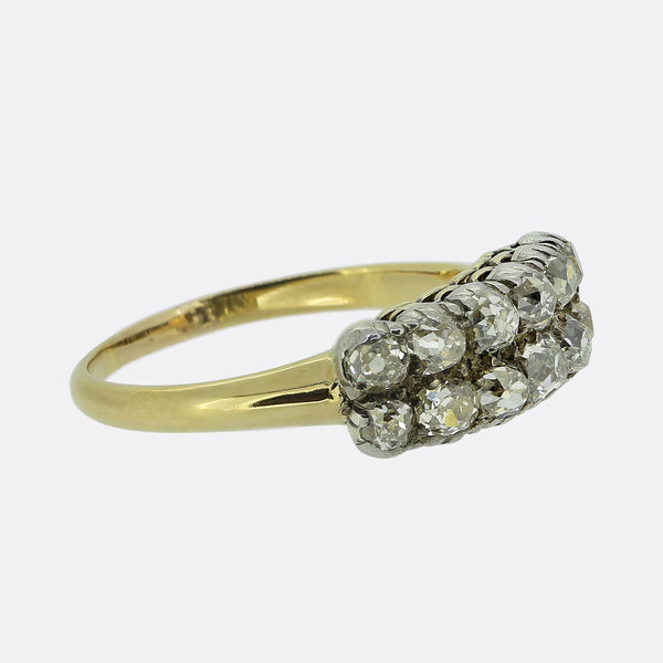 Antique Old Cut Diamond Two-Row Ring