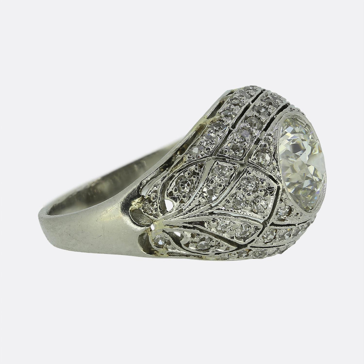 Art Deco 2.00 Carat Diamond Bombe Ring